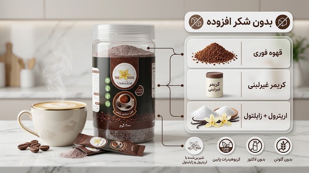 کافی میکس رژیمی بدون شکر افزوده