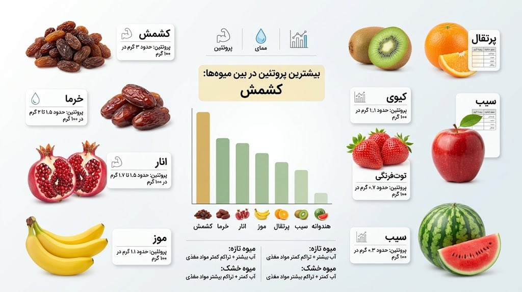 پروتئین میوه ها
