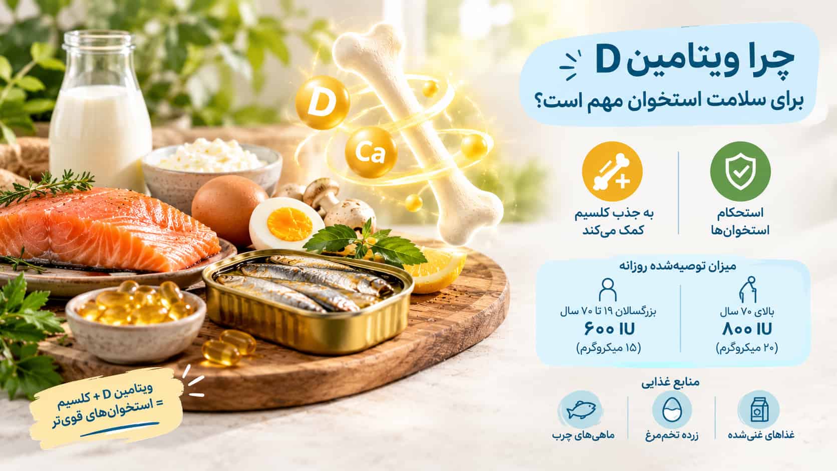 اهمیت ویتامینD برای سلامت استخوان
