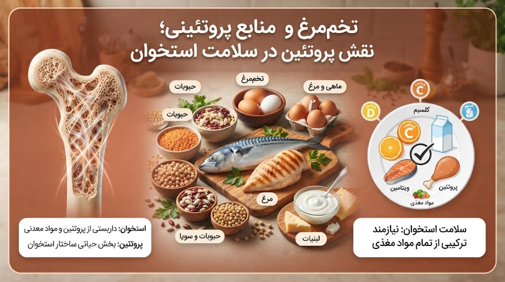 نقش منابع پروتئینی در سلامت استخوان